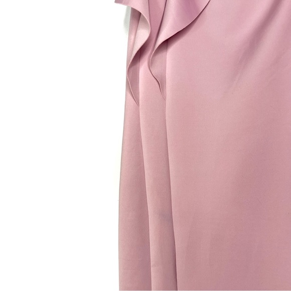 Black Halo Eve One Shoulder Gown Ruffle Mauve Blush Formal Bridesmaid Prom 6 - Picture 6 of 10